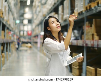 The Store Clerk Is Checking Stock.