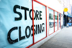 'Store Closing'  High Street Shop Closing Down Because Its Gone Out Of Business