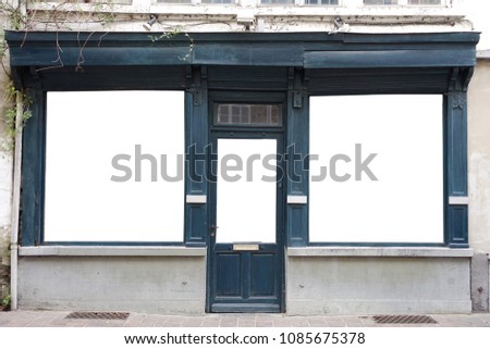Store front empty window display die cut for montages work