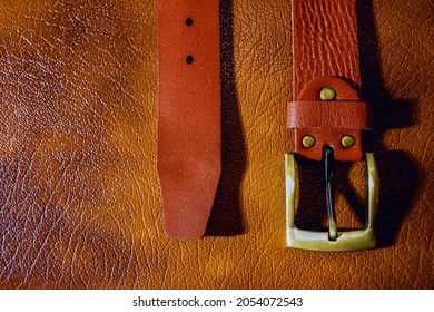 Store Handmade Red Leather Belt. 