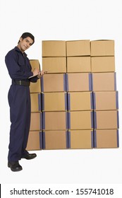 Store incharge checking inventory