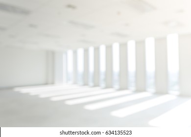 Store, Interior, Office, Abstract Defocused Blurred Background. Heaven Light Hope Concept Abstract Blurred Background.