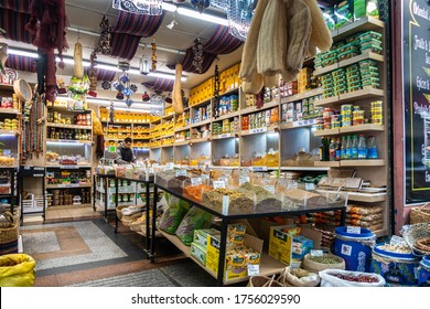 A Store Selling Spices And Arab Food At Noailles Neighborhood. Marseille, France, January 2020