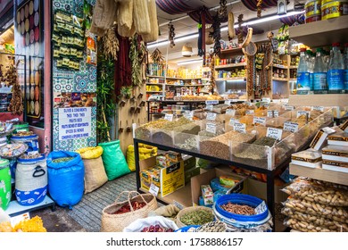 A Store Selling Spices And Arab Food At Noailles Neighborhood. Marseille, France, January 2020