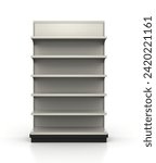 Store Shelves, Emmpty Shelf for Merchandise Mockup