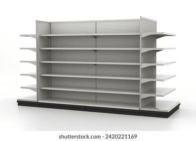 Store Shelves, Emmpty Shelf for Merchandise Mockup