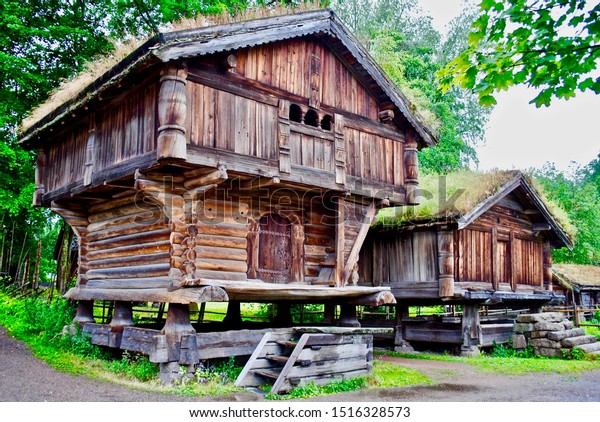 Storehouse Norsk Folkemuseum Folk Museum Oslo Stock Photo (Edit Now ...