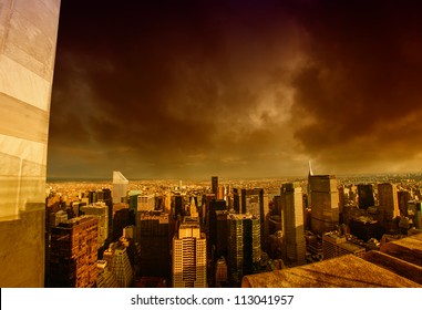 Storm Above Manhattan Skyscrapers, New York City