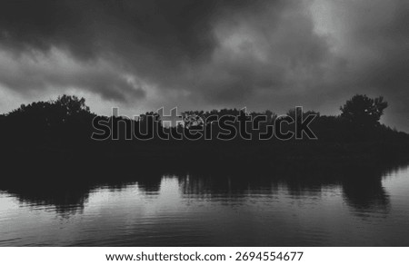 A storm approaching a swamp