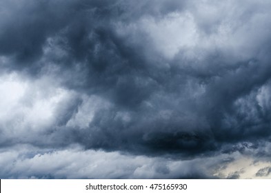 Storm Cloud Background Before Rain. Dark Clouds. Huge Black Clouds On Sunset. Cloudy Dark Sky. Background Of Dark Clouds Before A Thunder-storm. Dark Storm Clouds Before Rain