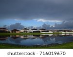 Storm clouds after the storm during summer season in Riverview, Florida.