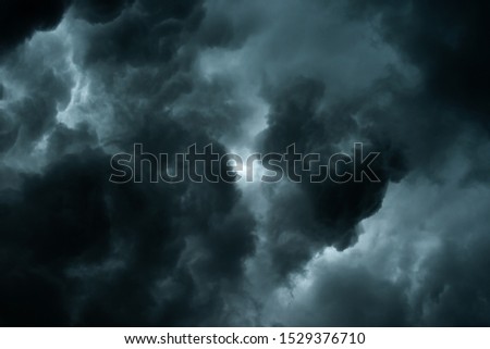 Storm clouds dramatic with black clouds and moody sky, Motion dark sky before rainy
