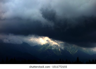 Storm clouds in the mountains