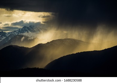 Storm Clouds Moving Through The Mountains