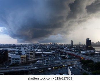 Storm Clouds Over Brooklyn In New York City.