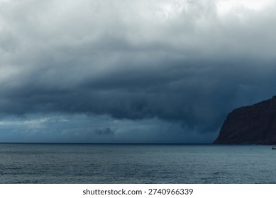 Storm Clouds Over Dramatic Cliffs of Madeira Island