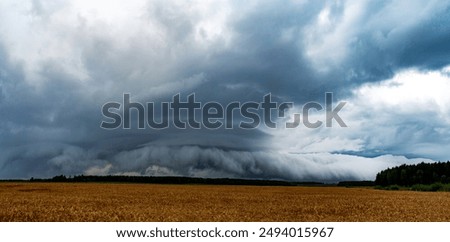 Storm Clouds over Field, Tornadic Supercell, Extreme Weather, Dangerous Storm, Climate Change, Rain Day, International Sky Day, World Meteorological Day