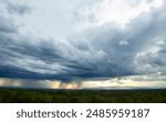 Storm clouds with the rain. Nature Environment Dark huge cloud sky black stormy cloud