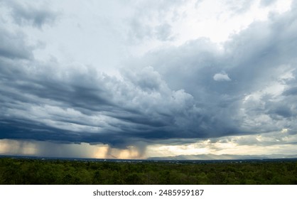 Storm clouds with the rain. Nature Environment Dark huge cloud sky black stormy cloud - Powered by Shutterstock