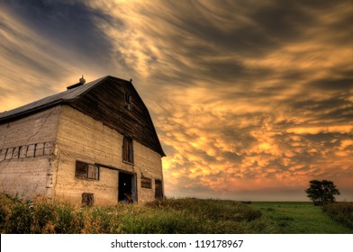 Storm Clouds Saskatchewan Antique Car And Barn