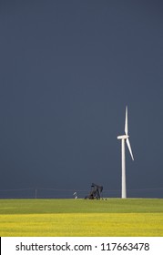 Storm Clouds Saskatchewan Wind Farm Swift Current Canada