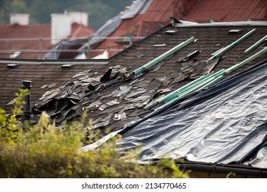 Storm Damaged Roof, Destroyed Roof Tiles, Expensive Damage Needing Prompt Repair