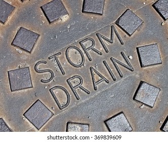 Storm Drain Water Manhole Closeup, Rust Street Metal Diversity