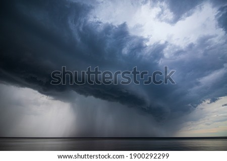 Storm front passing through the bay