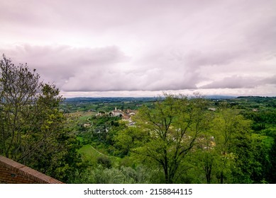 A Storm Gathering Above The Church Of San Miniato In Tuscany