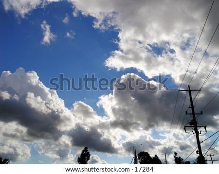 Storm gathering at sunset