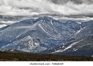 Storm At Longs Peak In Rocky Mountains, Colorado