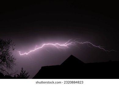 storm night lightening in Slovenia in Europe - Powered by Shutterstock