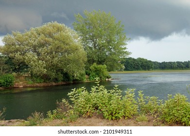 Storm Over Sterling Pond At Fair Haven Beach State Park In New York State