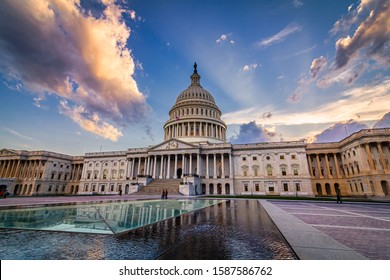 Storm rising over United States Capitol Building, Washington DC 