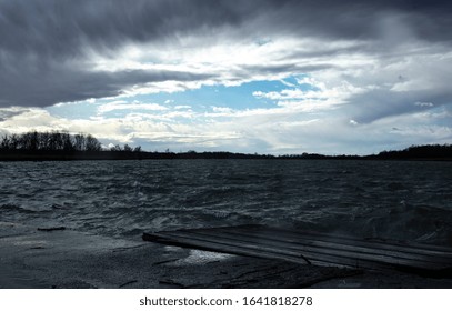 Storm Sabine At The River Inn In Bavaria 