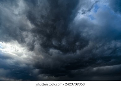 storm sky, dark dramatic clouds during thunderstorm, rain and wind, extreme weather, abstract background - Powered by Shutterstock - Get 15% off with code: PIKWIZARD15