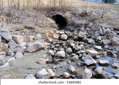 Storm Water Drain Carrying Spring Runoff