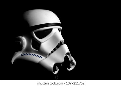 Stormtrooper helmet with black background - Shutterstock ID 1397211752