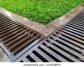 Stormwater drainage on public roads, stormwater drainage of road separation, for drainage and separation of water from lawns and sidewalks. Drainage system for household wastewater, rainwater flow and