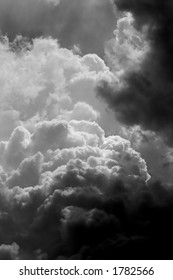 Stormy clouds in B&W