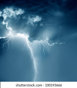 Stormy Clouds With Lightnings