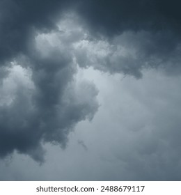 stormy clouds and rain with dramatic sky, Dark cloudy sky before thunderstorm panoramic background. Storm heaven panorama. Wide gloomy backdrop