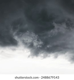stormy clouds and rain with dramatic sky, Dark cloudy sky before thunderstorm panoramic background. Storm heaven panorama. Wide gloomy backdrop