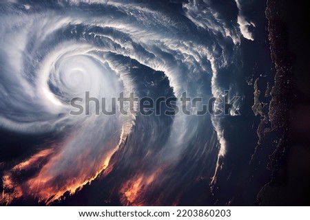 Stormy cyclone seen from space