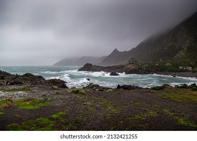 A stormy day on the coastline of Cape Palliser near Wellington, New Zealand 