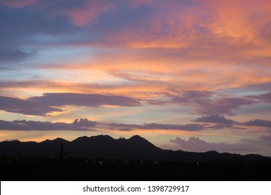   Stormy Desert Sky At Sunset                             