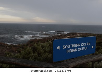 A stormy and misty day at cape leeuwin