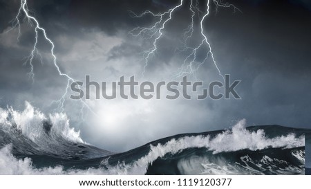Stormy sea weather