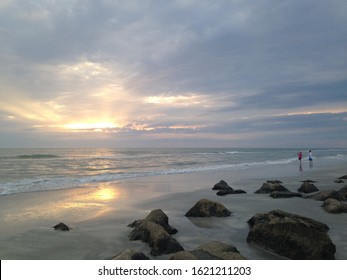 Stormy Skies At Sunset On The Beach