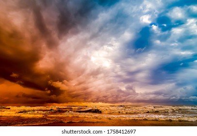 Stormy Sky With Wind And Sea Water